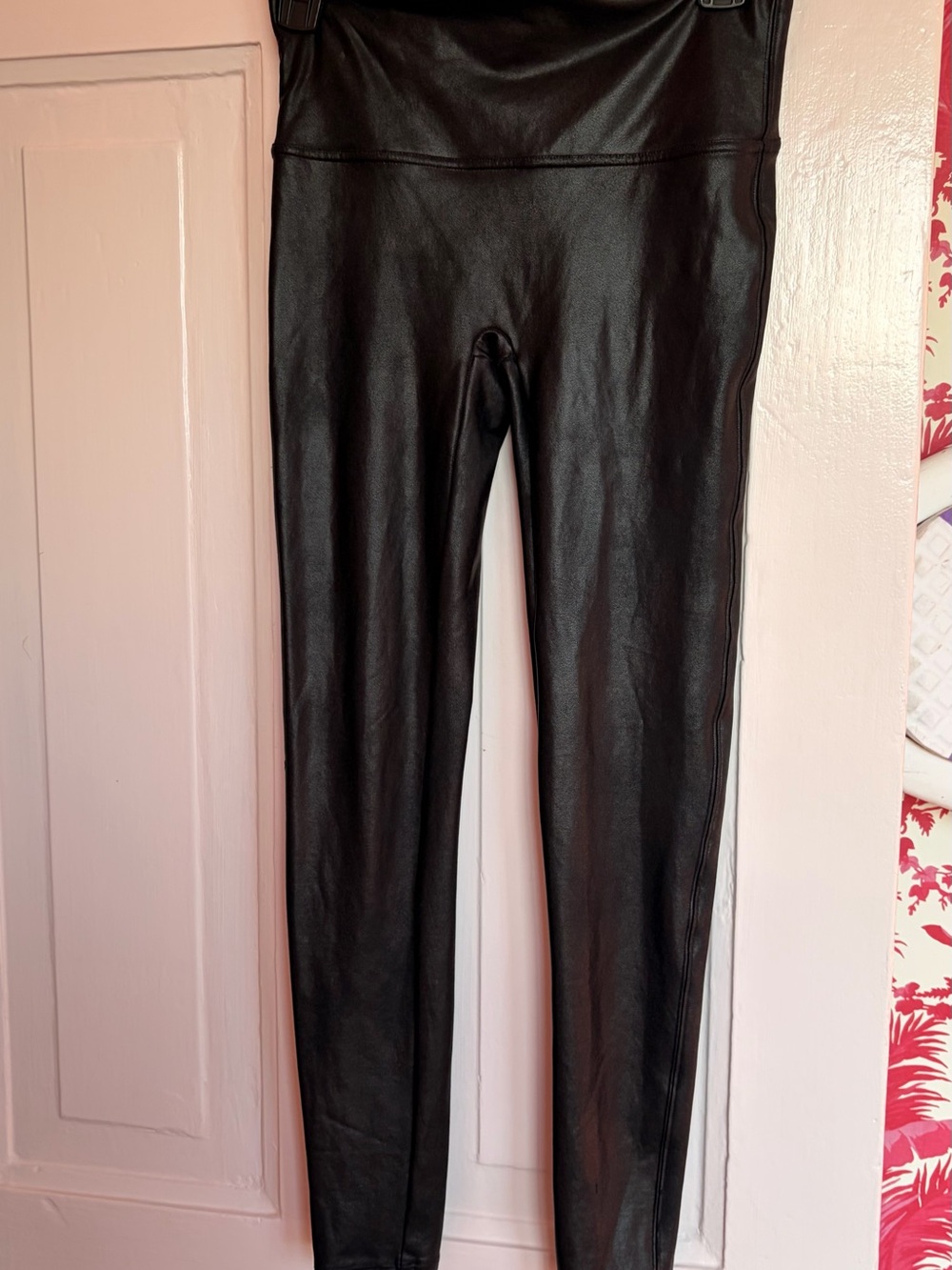 SPANX Black Faux-Leather High Waist Leggings